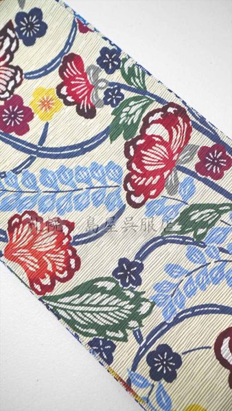 画像2: 半幅帯：リバーシブル　花音 (2)