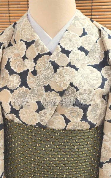 画像4: 紺仁：綿ちぢみ更紗（丸華尽くし） (4)