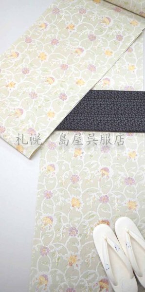 画像7: 紺仁：綿ちぢみ更紗（更紗・ベージュ） (7)