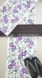 画像7: 半幅帯：花レース（ブラウン） (7)