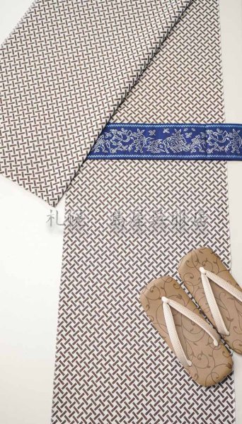 画像11: 男性用草履：ベージュ唐草 (11)