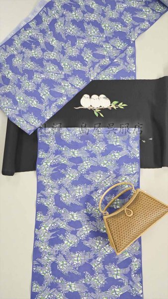 画像5: （夏）九寸名古屋帯：シマエナガ (5)