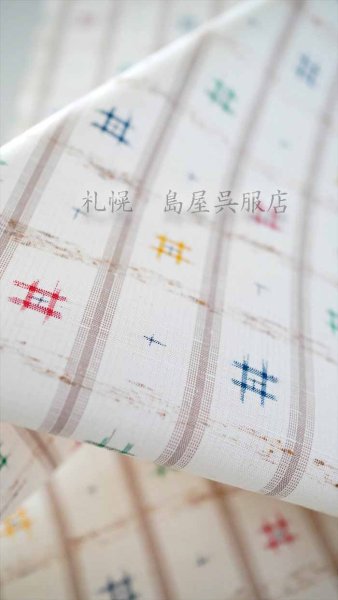 画像3: ぜんまい紬：伝統工芸士・根津　儀一作「夢幻」（井桁） (3)