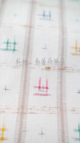 画像4: ぜんまい紬：伝統工芸士・根津　儀一作「夢幻」（井桁） (4)