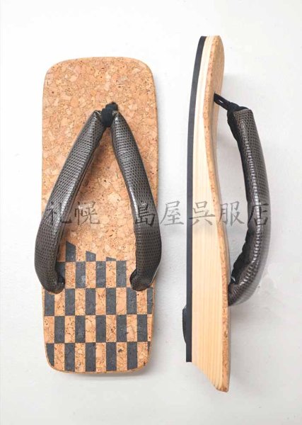 画像3: 男性用下駄：コルクにタイヤゴム！　トカゲ本革・Ｌサイズ (3)