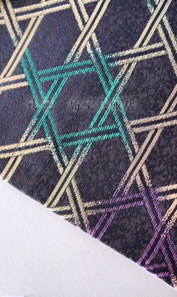 画像3: リバーシブル半幅帯：西陣織・籠目／唐花三様 (3)