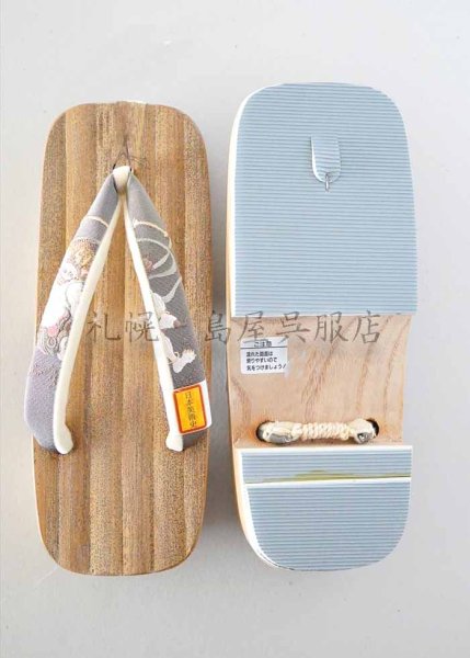 画像5: 男性用下駄：ごま竹・風神雷神 (5)