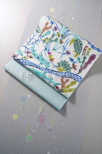 画像14: 九寸名古屋帯：きくちいまオリジナル製作委員会「海フェス」 (14)