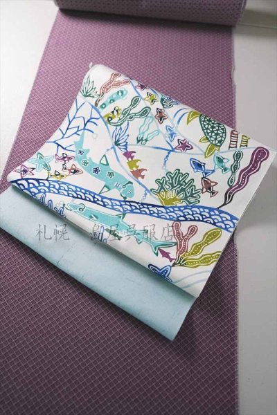 画像16: 九寸名古屋帯：きくちいまオリジナル製作委員会「海フェス」 (16)