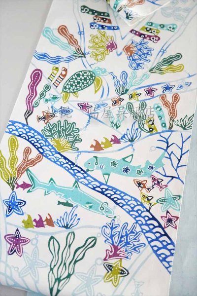 画像3: 九寸名古屋帯：きくちいまオリジナル製作委員会「海フェス」 (3)