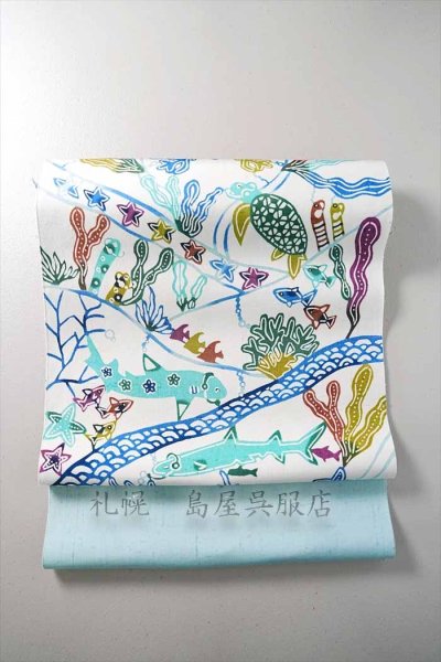 画像2: 九寸名古屋帯：きくちいまオリジナル製作委員会「海フェス」 (2)