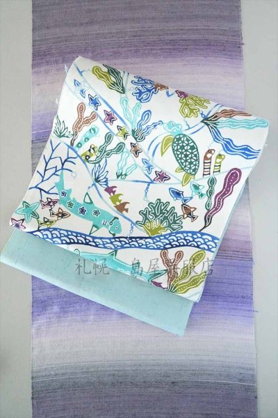 画像10: 九寸名古屋帯：きくちいまオリジナル製作委員会「海フェス」 (10)