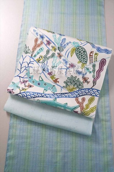 画像12: 九寸名古屋帯：きくちいまオリジナル製作委員会「海フェス」 (12)