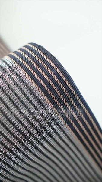 画像4: 角帯：リバーシブル麻絹・黒霜降り (4)