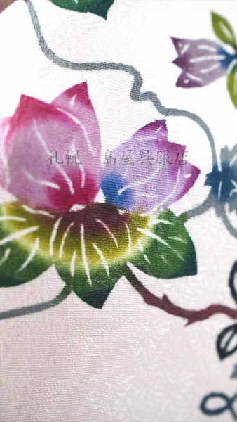 画像7: 九寸名古屋帯：琉球本紅型・ブーゲンビリア（津田かすみ氏作） (7)