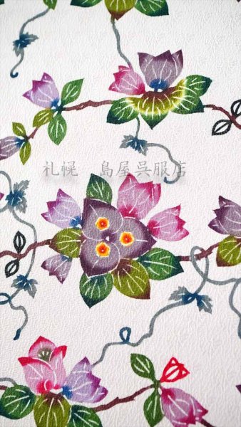 画像4: 九寸名古屋帯：琉球本紅型・ブーゲンビリア（津田かすみ氏作） (4)