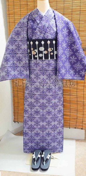 画像7: 半幅帯：リバーシブル　北海道柄（小樽）ブラック系 (7)