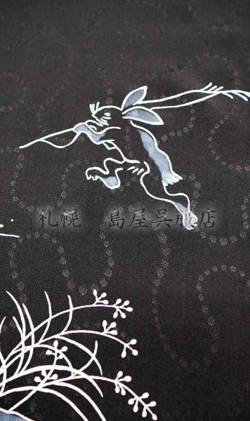 画像4: 長襦袢：鳥獣戯画（黒地） (4)