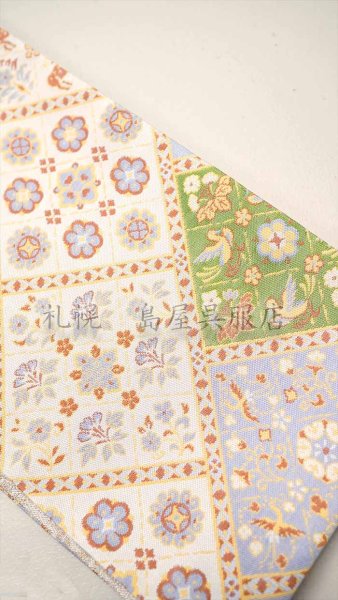 画像4: リバーシブル半幅帯：【長尺】西陣織（正倉院文様） (4)