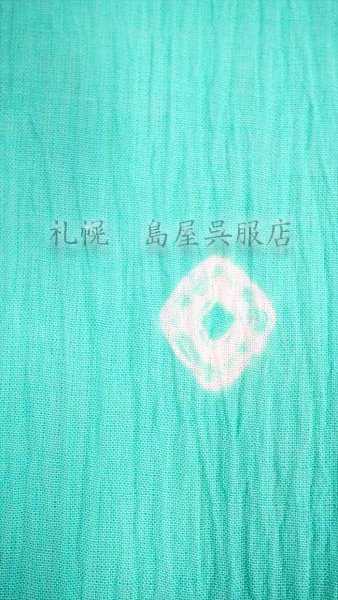 画像3: 小千谷縮：島屋オリジナル・花想容絞り染め（ミント） (3)