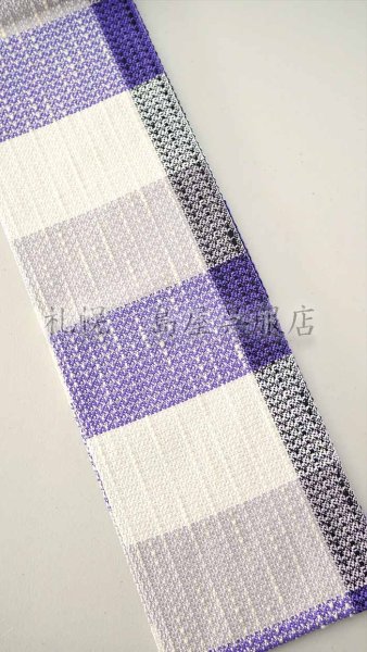 画像3: 半幅帯：おしゃれ四寸帯　胡蝶（パープル） (3)