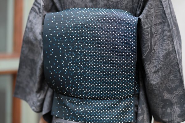 画像4: コレカラキモノ・八寸名古屋帯：雨音（宵雨） (4)