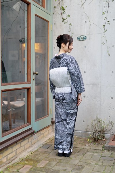 画像2: コレカラキモノ・地層（アイスグレー） (2)