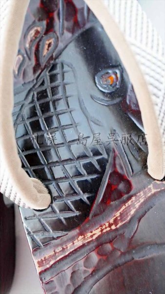 画像5: 男性用下駄：桐　荒磯（Ｌサイズ） (5)