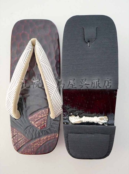 画像4: 男性用下駄：桐　荒磯（Ｌサイズ） (4)