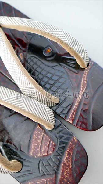 画像1: 男性用下駄：桐　荒磯（Ｌサイズ） (1)