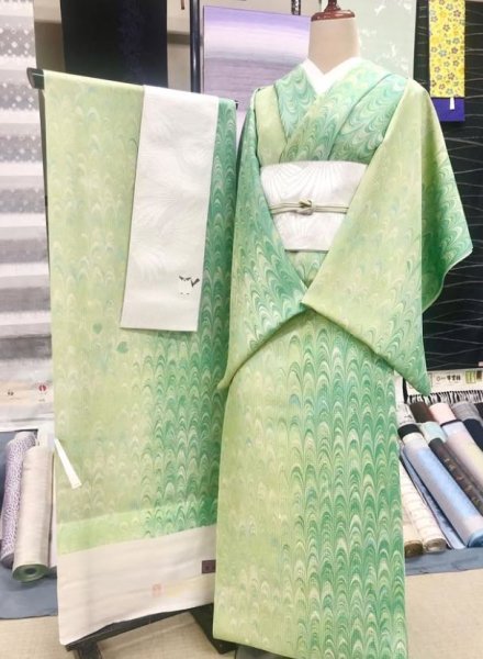 画像1: 小紋：【島屋オリジナル】墨流し (1)