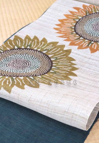 画像1: 【Ｉ様専用品】八寸名古屋帯：栗山工房：向日葵 (1)