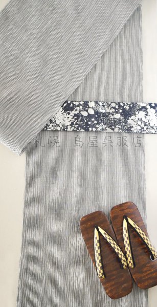画像4: 小千谷縮：細縞（グレー系） (4)
