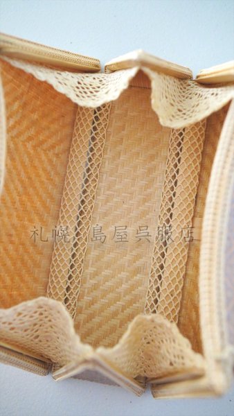 画像5: バッグ：和小物さくら／タイ王室御用達工房の竹細工バッグ（ピンクダイヤ） (5)
