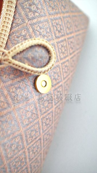 画像2: バッグ：和小物さくら／タイ王室御用達工房の竹細工バッグ（ピンクダイヤ） (2)