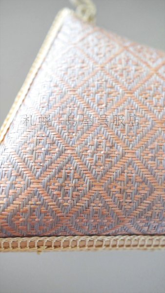 画像6: バッグ：和小物さくら／タイ王室御用達工房の竹細工バッグ（ピンクダイヤ） (6)