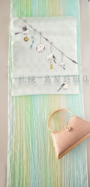 画像7: 小千谷縮：島屋オリジナル・しけ引き（イエローマルチ） (7)