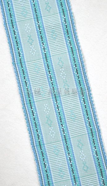 画像2: 【Ｏ様専用品】角帯：伝統的工芸品　やしらみ花織・ブルー系 (2)