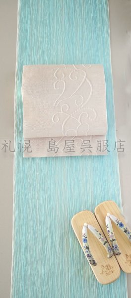 画像7: 女性用下駄：岡重の二枚歯（白更紗） (7)