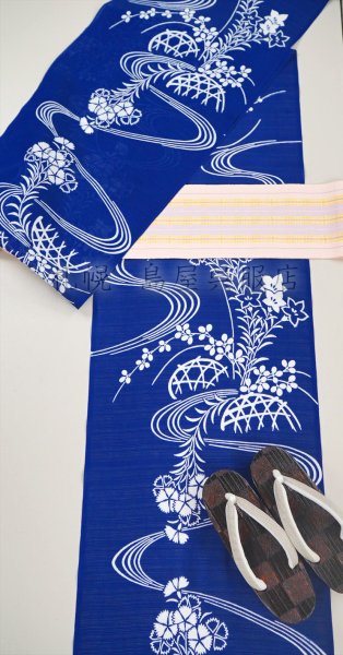 画像9: 竺仙：流水に秋草（綿絽） (9)