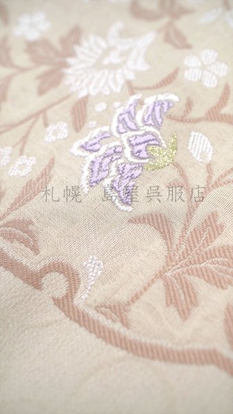 画像3: 九寸名古屋帯：雪輪に花 (3)