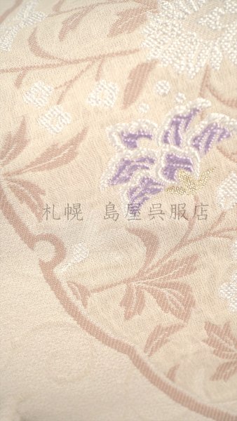 画像4: 九寸名古屋帯：雪輪に花 (4)