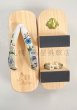 画像5: 女性用下駄：岡重の二枚歯（白更紗） (5)