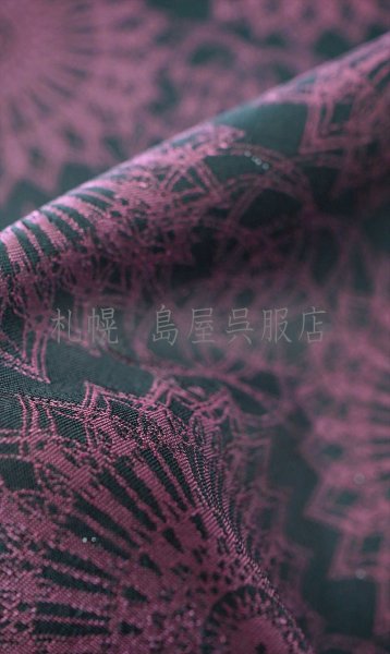 画像1: Gritter：ダリアと薔薇（紫）〜木綿着物〜 (1)