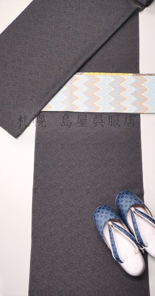 画像7: 【広幅】洗える単衣お召！：円ドット (7)