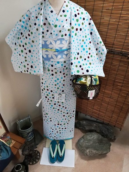 画像4: 美しいキモノ掲載柄・竺仙：水玉（コーマ） (4)