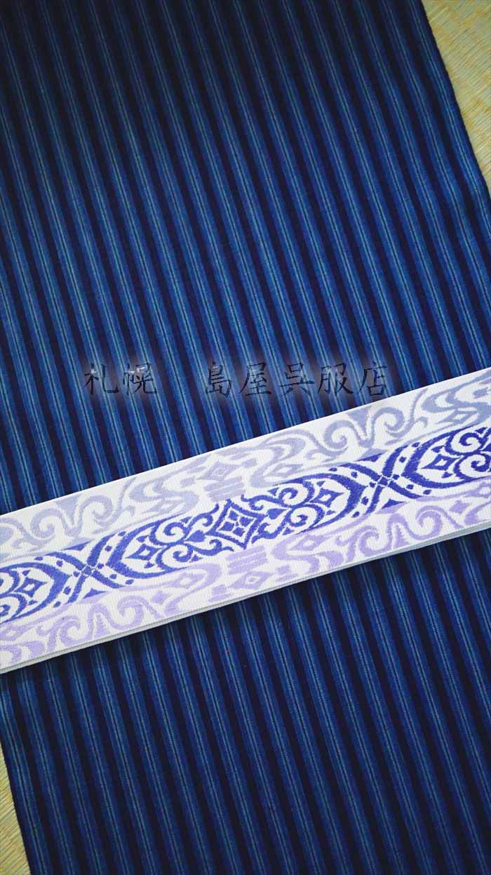 特価 正藍染 松坂木綿縞 生地/糸
