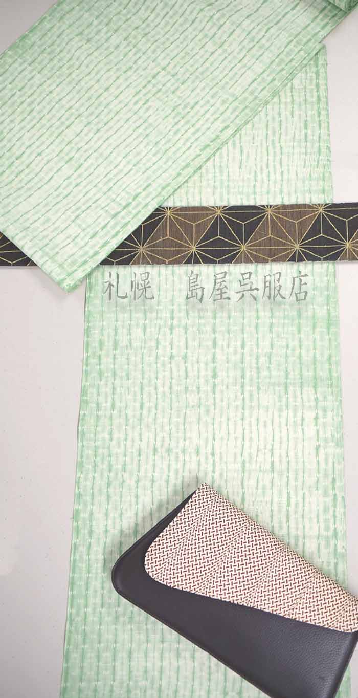 グリーン 手絞り 綸子 総絞り 安かっ