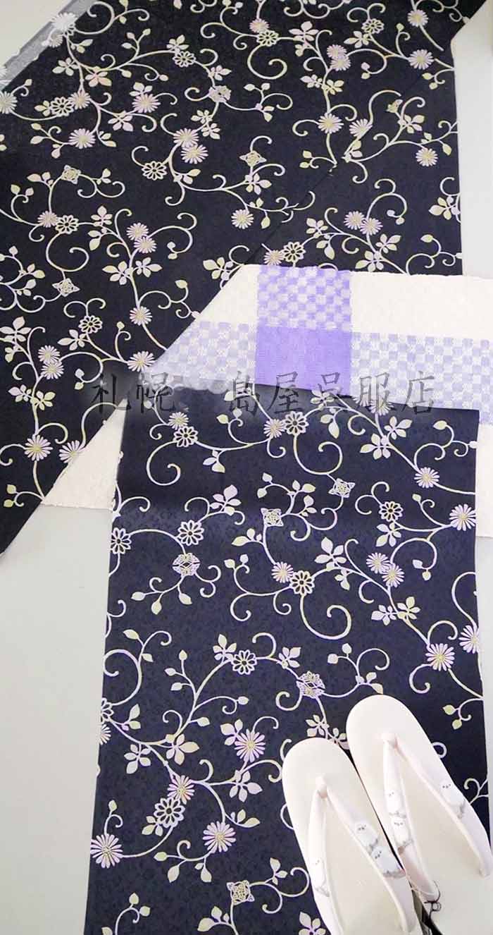 八寸名古屋帯：渡文・紫市松